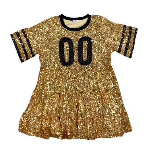 Jersey Babydoll Dress, Gold