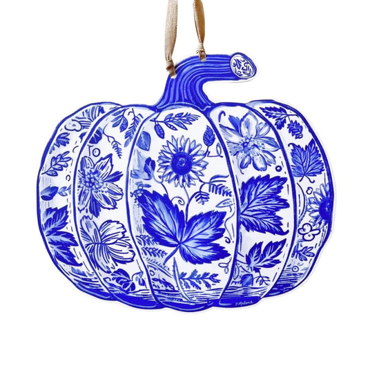 Chinoiserie Pumpkin Door Hanger