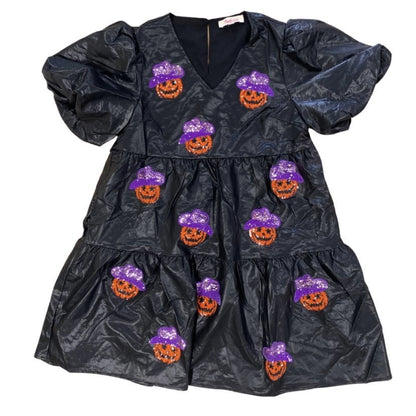 Sequin Pumpkin Halloween Dress