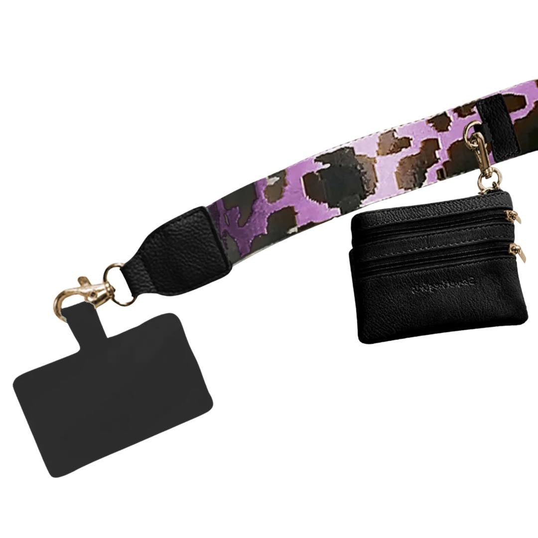 Clip & Go Strap, Purple & Gold Leopard