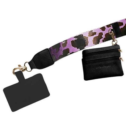 Clip & Go Strap, Purple & Gold Leopard