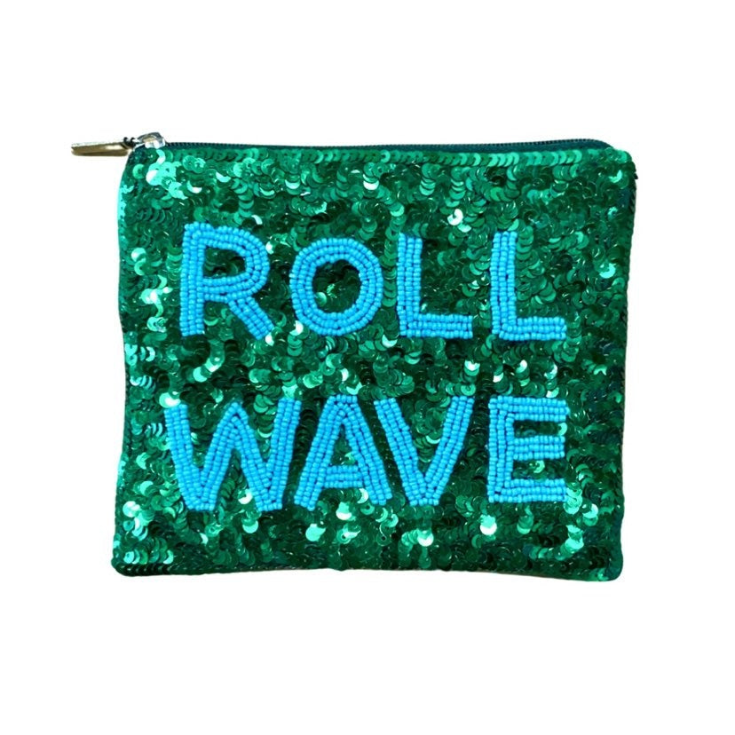 Roll Wave Beaded Pouch