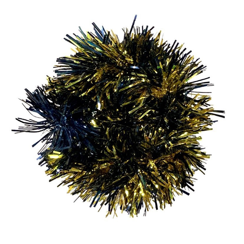 Tinsel Scrunchie, Black & Gold