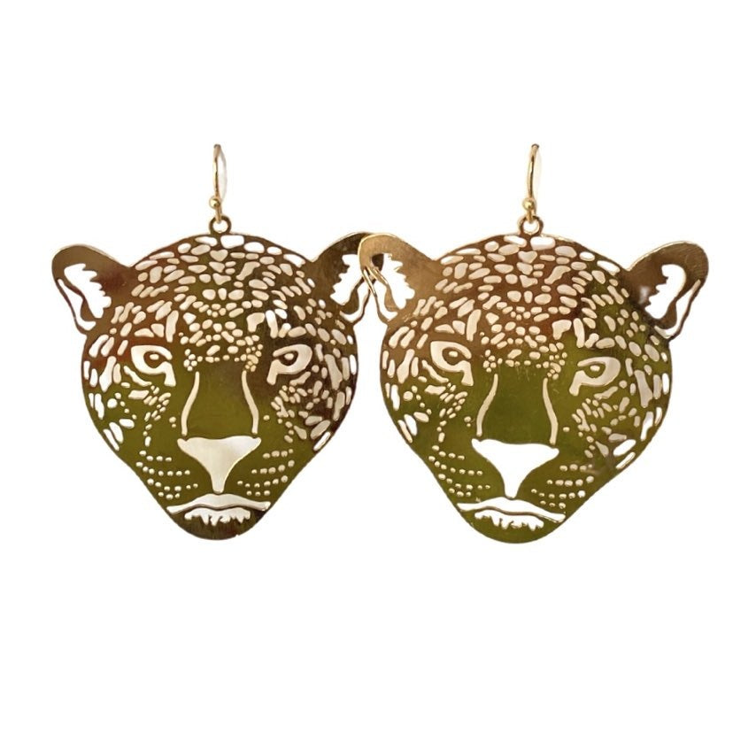 Jaguar Earrings, Gold