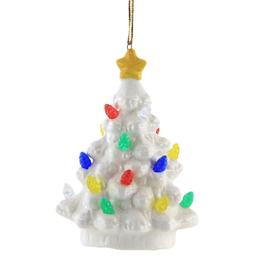 Light Up Vintage Tree Ornament, White