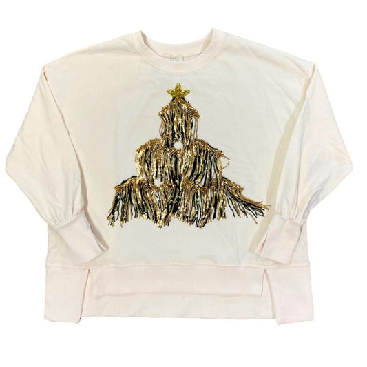 Fringe Tree Oversized Loose Fit Sweatshirt