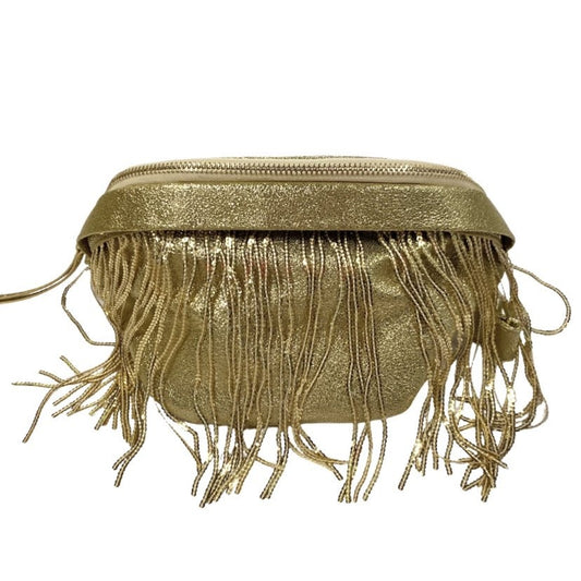 Gold Fanny Pack w/ Removable Fringe