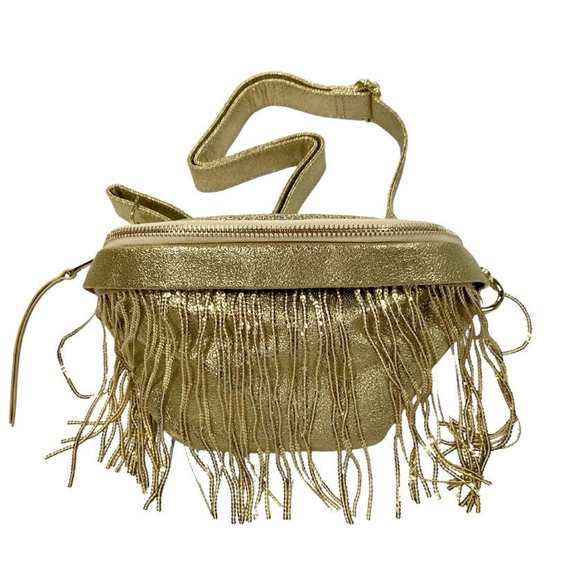 Gold Fanny Pack w/ Removable Fringe