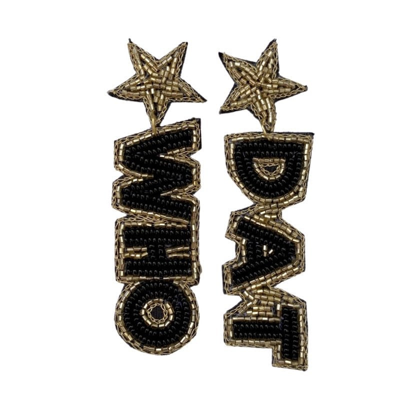 Who Dat Star Post Beaded Earrings