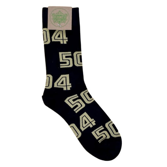 504 Socks, Black & Gold