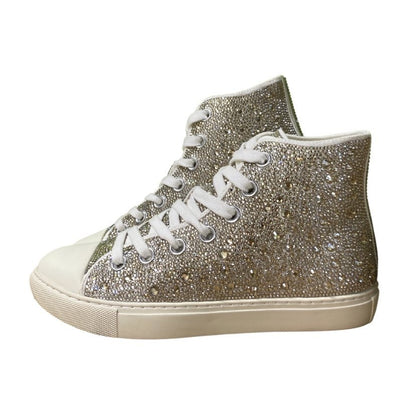 Gold Crystal High Top Shoes