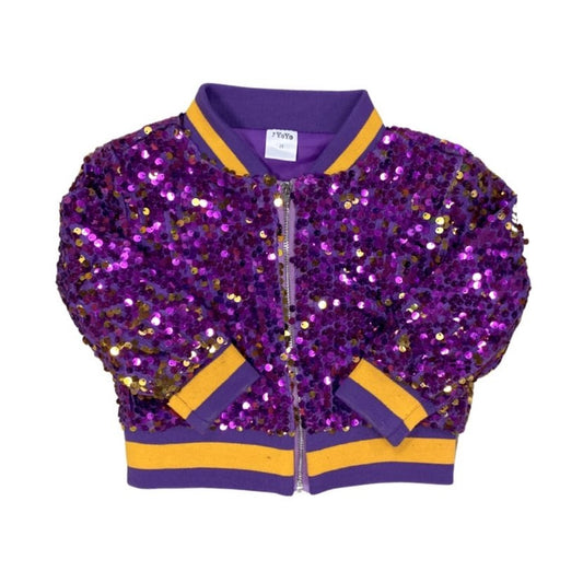 Purple & Gold Sequin Jacket, Kids