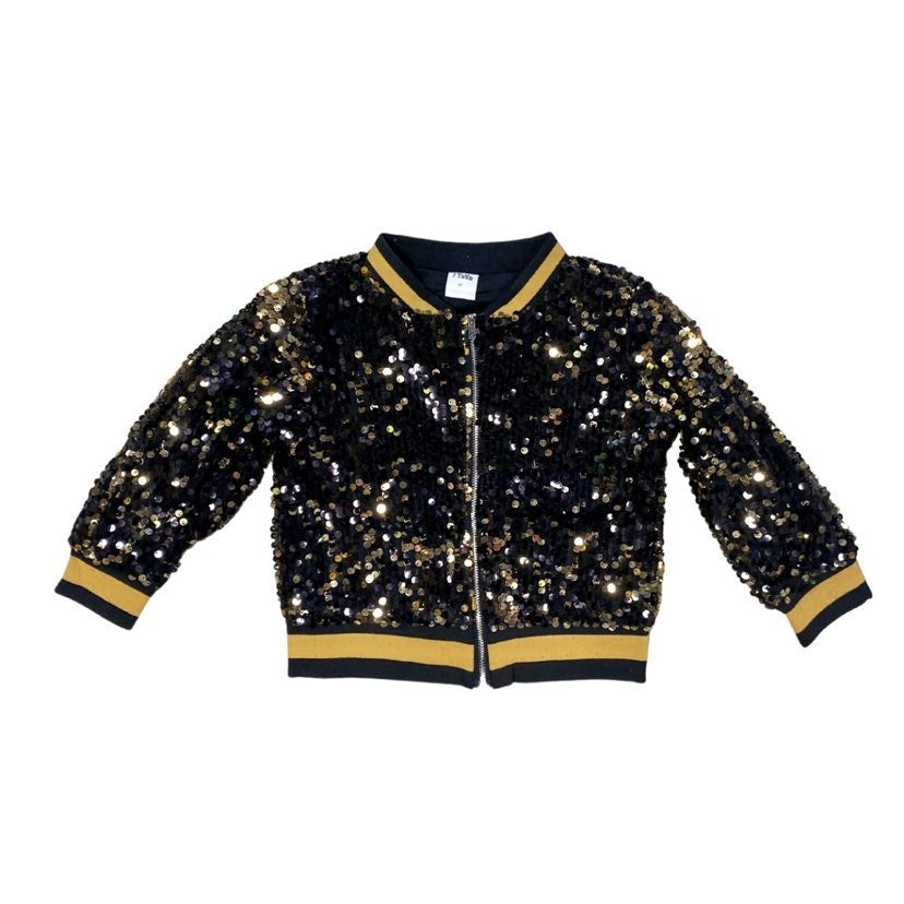 Black & Gold Sequin Jacket, Kids