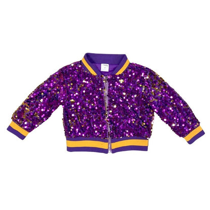 Purple & Gold Sequin Jacket, Kids