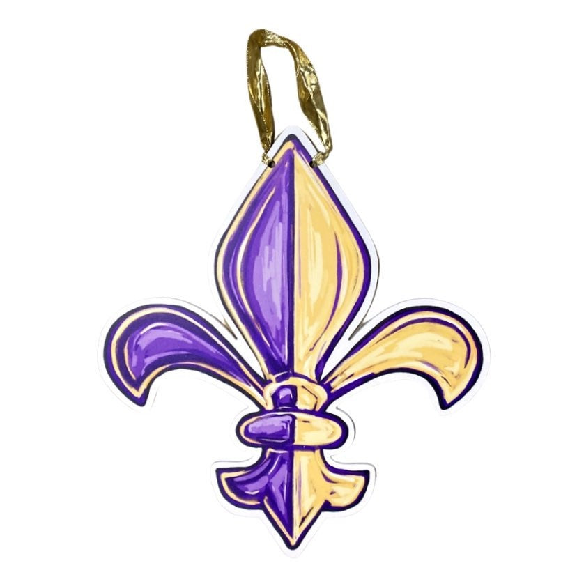 Game Day Fleur de Lis Reversible Door Hanger