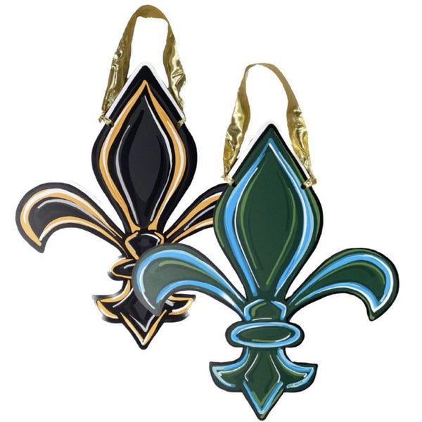 ˚✧₊⁎断捨離SALE品⁎⁺˳✧༚ ♡フランスアンティーク クロスドール♡ Tulane/Saints Fleur de Lis Reversible Door Hanger – Fleurty Girl