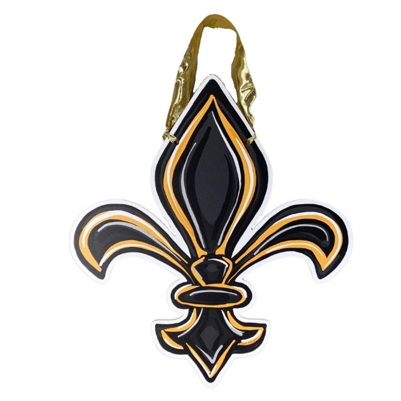 Tulane/Saints Fleur de Lis Reversible Door Hanger