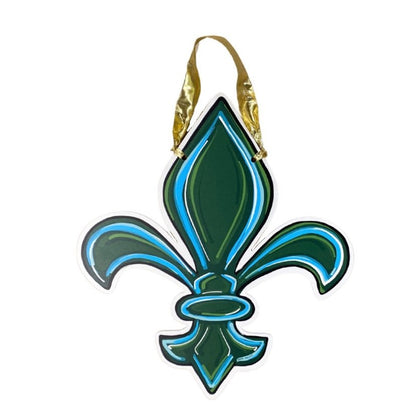 Tulane/Saints Fleur de Lis Reversible Door Hanger