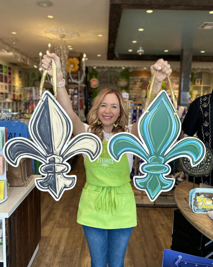 Tulane/Saints Fleur de Lis Reversible Door Hanger