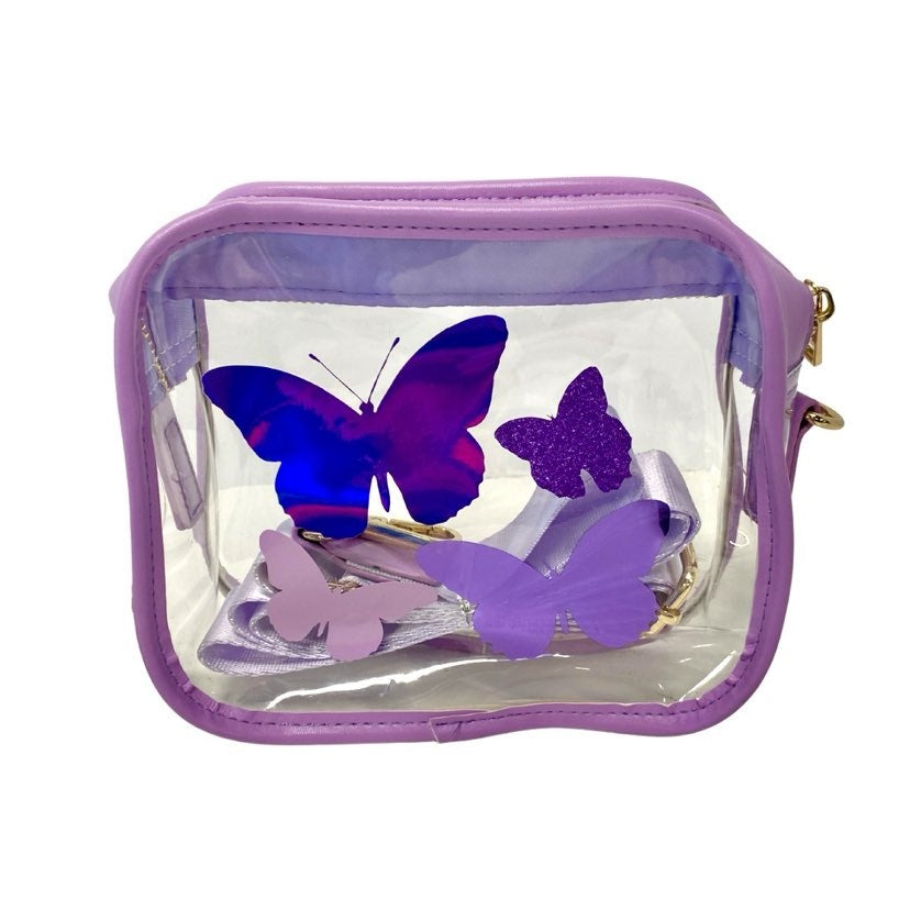 Swiftie Clear Purse, Purple Butterflies