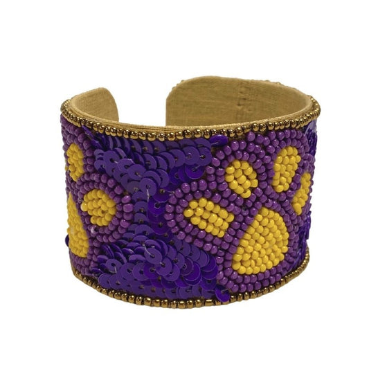 Paw Print Cuff, Purple & Gold