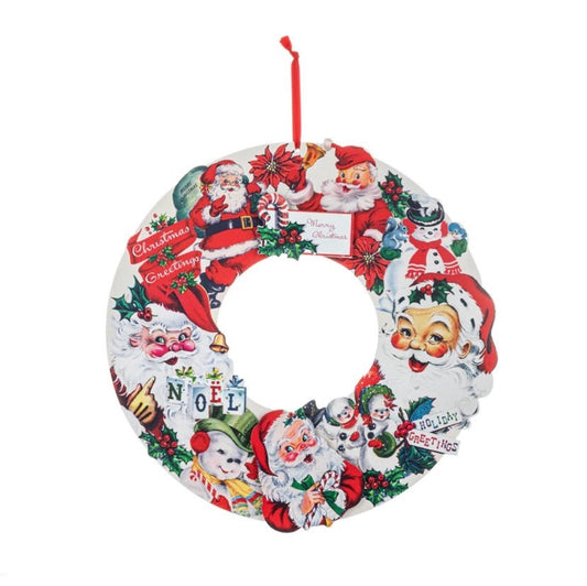 Vintage Santa Icons Wreath