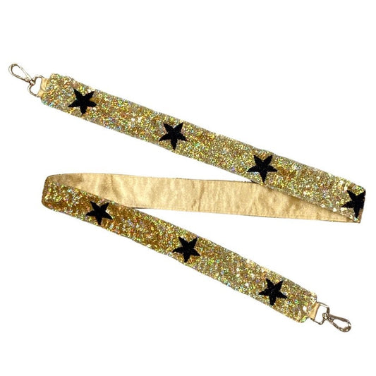 Sequin Beaded Star Strap, Black & Gold