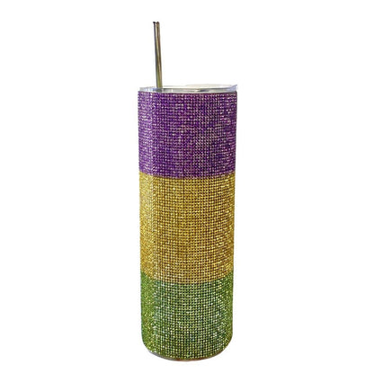 Mardi Gras Rhinestone Tumbler