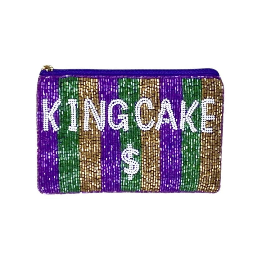 King Cake $ Beaded Pouch