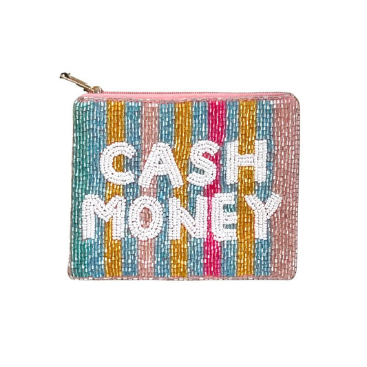 Cash Money Beaded Pouch