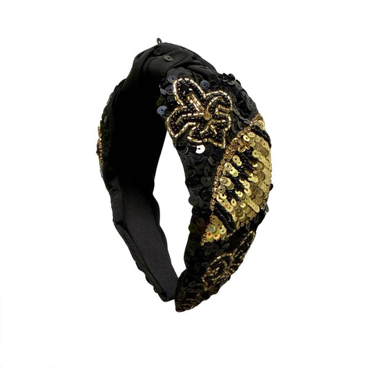 Fleur de Lis Football Sequin Headband