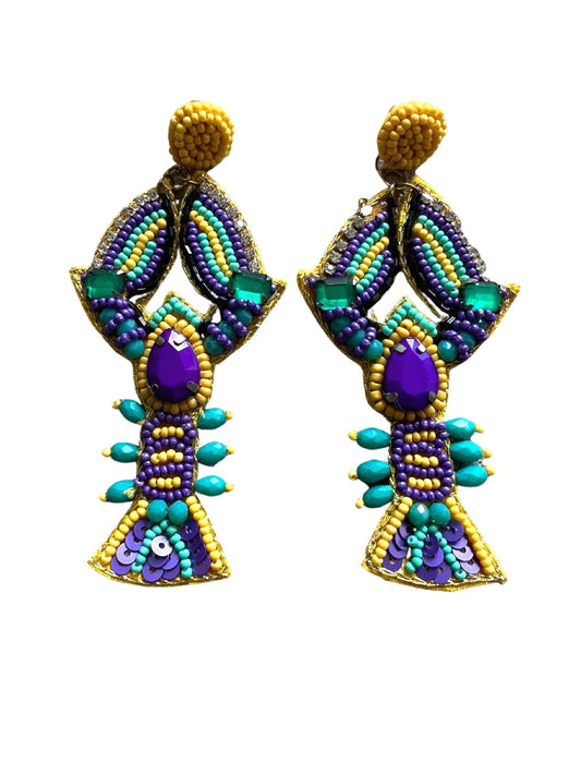 Mardi Gras Crawfish Earring, Danielle