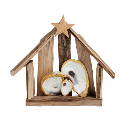 Driftwood Oyster Nativity Set