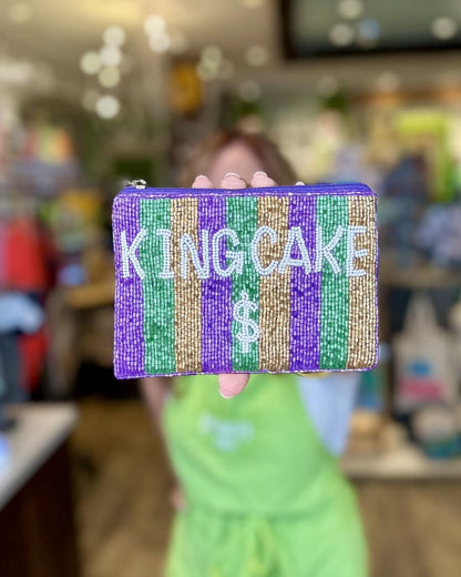 King Cake $ Beaded Pouch