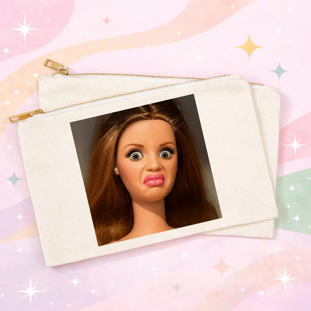 Sarcastic Face Doll Zipper Pouch