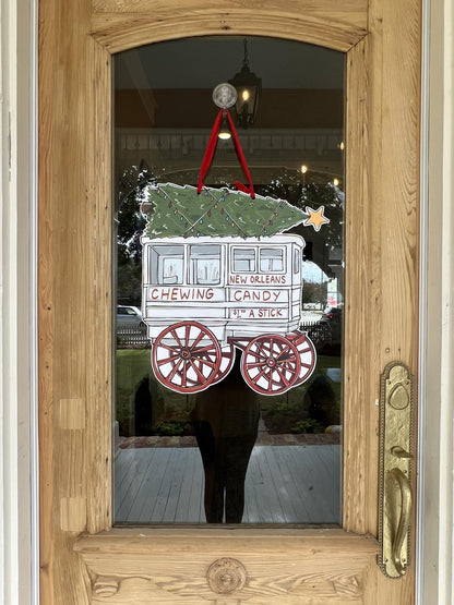 Christmas Candy Cart Door Hanger