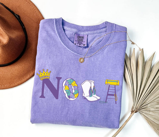 NOLA Boots Mardi Gras Tee