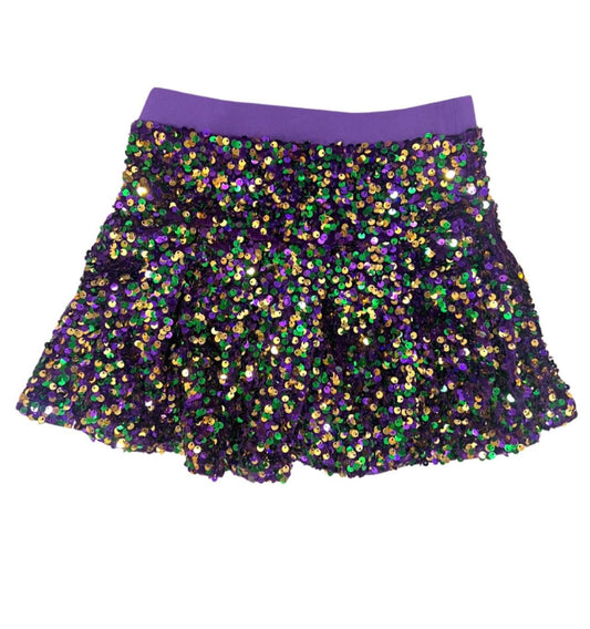 Mardi Gras Velvet Sequin Skort, Kids