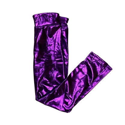 Purple Metallic Leggings, Kids