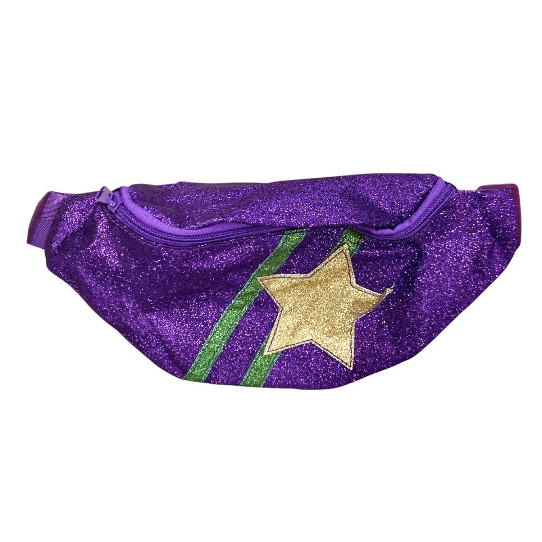 Purple Glitter Gold Star Fanny Pack