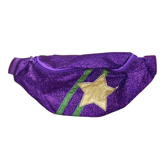 Purple Glitter Gold Star Fanny Pack