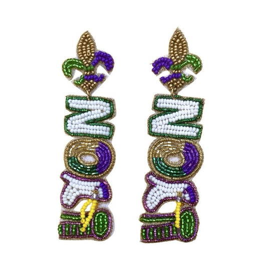 NOLA Boots Beaded Earrings