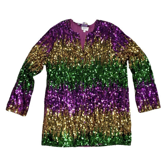 Mardi Gras Sequin Cardigan