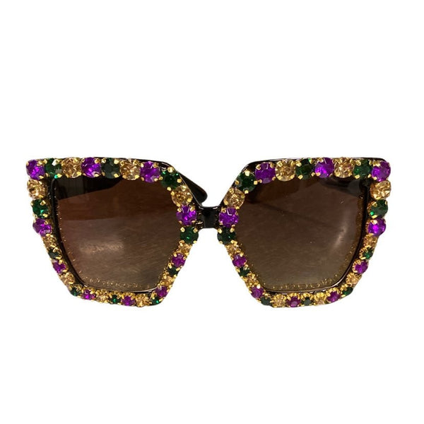 Gold Rhinestone Crystal Edge Purple Sunglasses Fashion Statement Accessories iFashionBox | Accessories | Gold Rhinestone Crystal Edge  main image 4