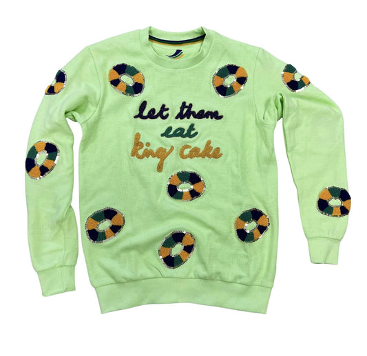 Let Them Eat King Cake Pullover, Mint