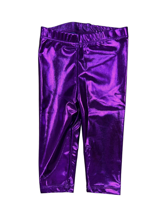 Purple Metallic Leggings, Kids