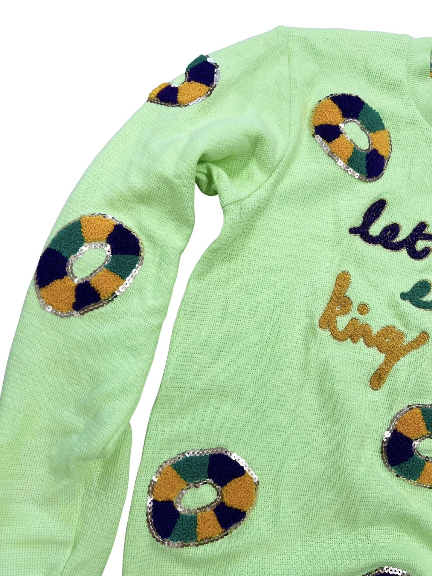 Let Them Eat King Cake Pullover, Mint