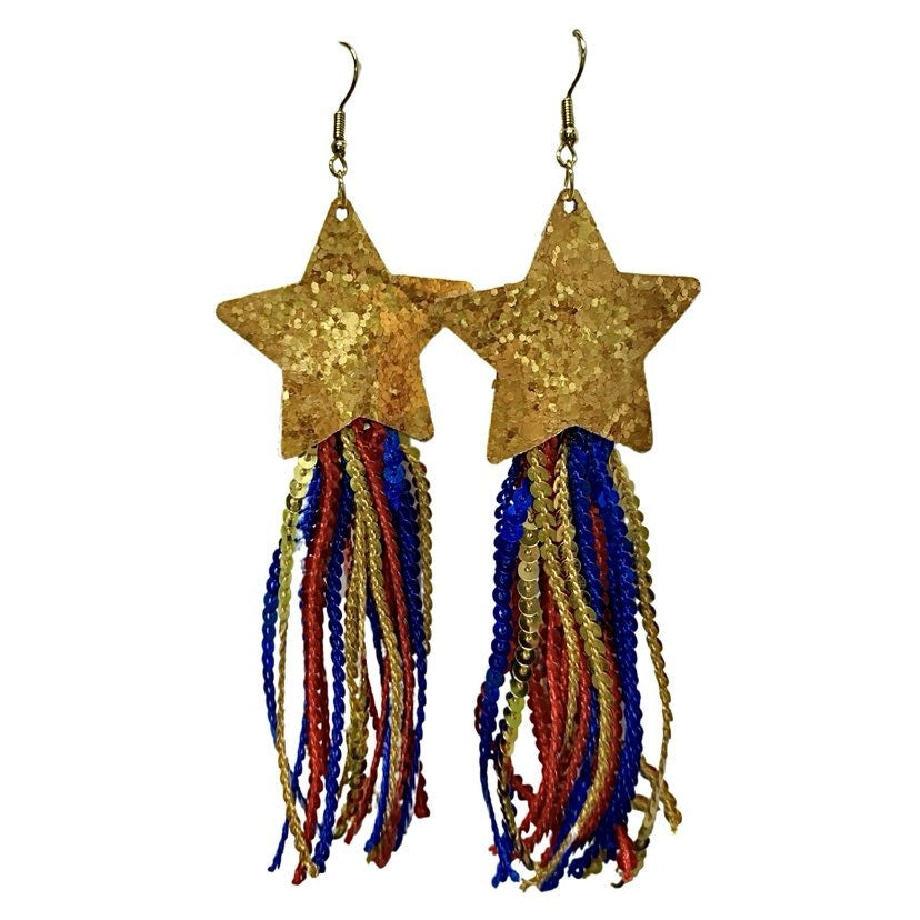 Star Sequin Tassel Earrings, Pels