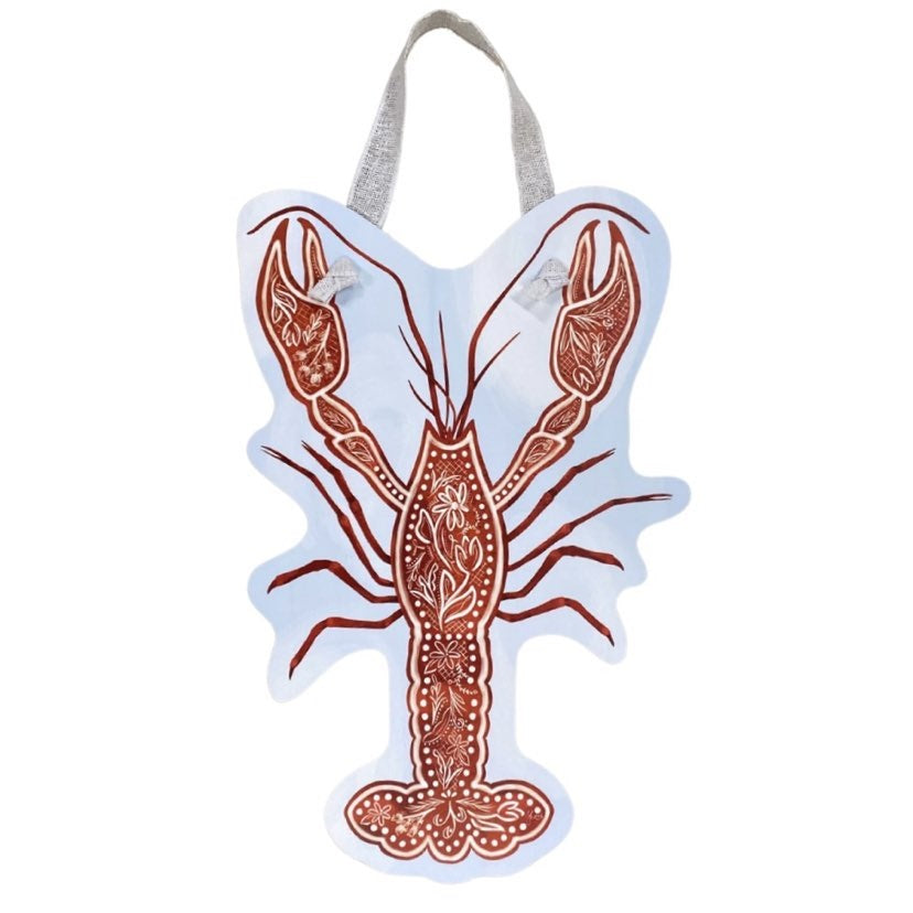 Red Chinoiserie Crawfish Door Hanger