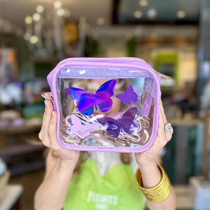 Swiftie Clear Purse, Purple Butterflies